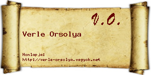 Verle Orsolya névjegykártya
